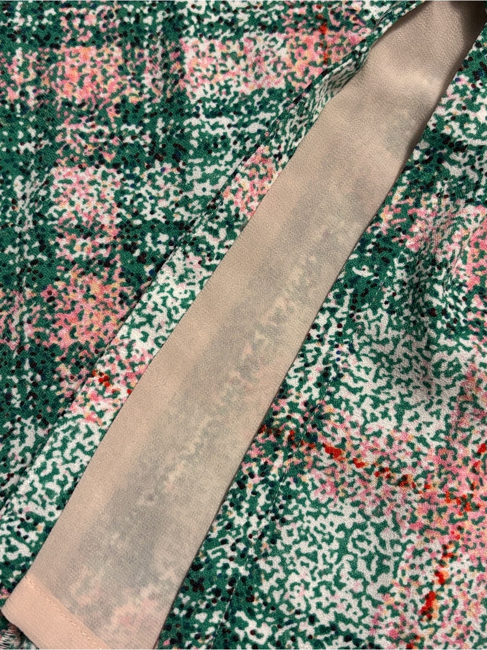 cooper & ella Green and Pink Speckled Split-Neck Top - Picture 5 of 5